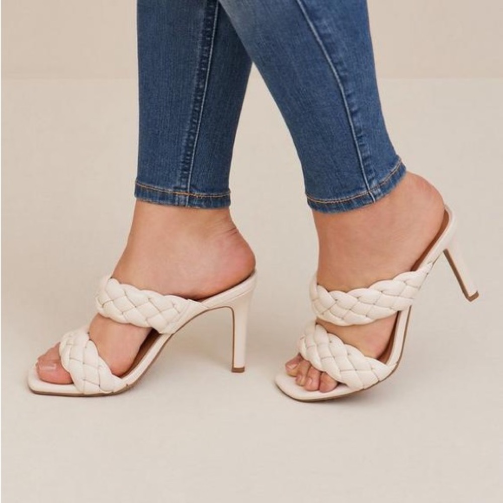 Torrid Bone White Braided Heel Sandals 9.5WW Extra Wide